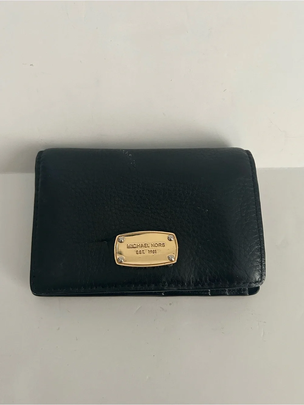 Michael Kors Black Leather Compact Wallet